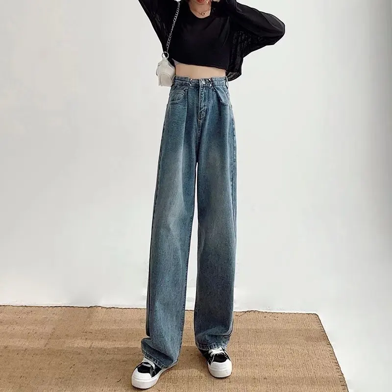 

Women Harajuku Jeans Wide Leg Punk Loose Casual Denim Cargo Pants Baggy cargo pants Streetwear Fashion Korean Style Long Trouser