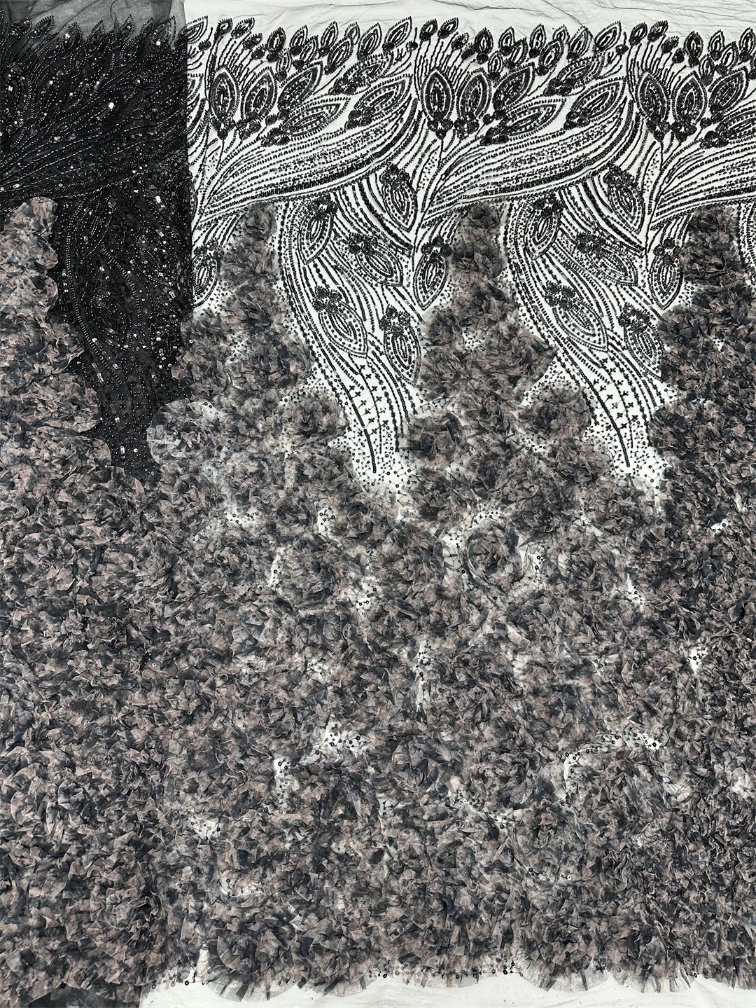 Mais recente design de tule francês 3d lantejoulas tecido renda africano frisado tecido renda nigeria vestidos festa casamento costura feminina 5 metros