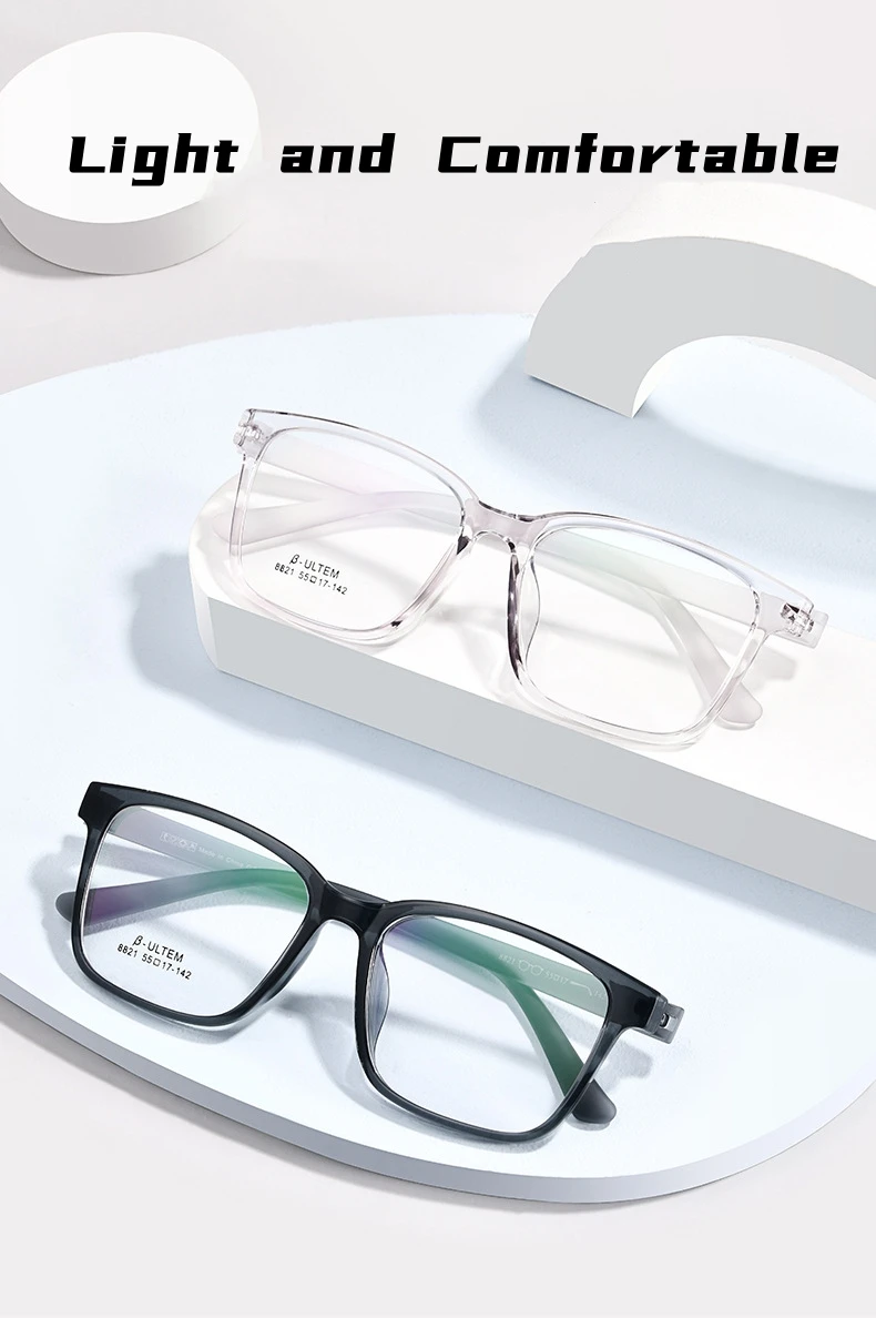 YIMARUILI Mode Ultra-licht Große Schraubenlose TR90 Brillen Frauen Platz Retro Große Gesicht Optische Brillen Rahmen Männer – Detail 2