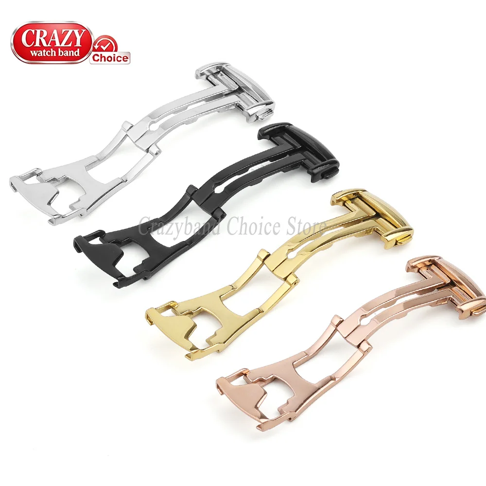 Metal Folding Buckles Universal for Omega 16mm18mm20mm Stainless Steel Buckle Leather Rubber Watch Band Clasp Deployment Clasps image 6