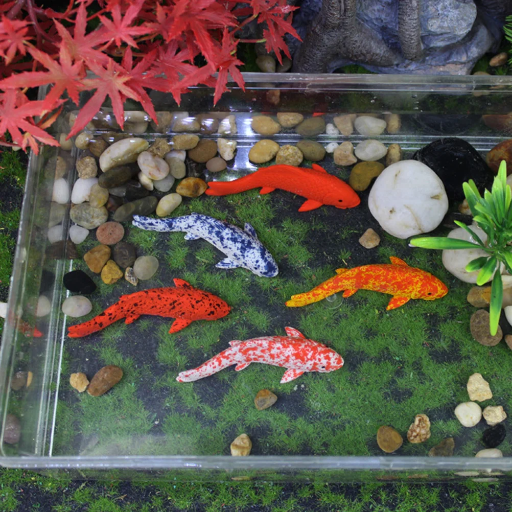 

5Pcs Mini Koi Fish Artificial Realistic Small Goldfish Aquarium Decor Ocean Sea Animals Fairy Garden Pond Decoration