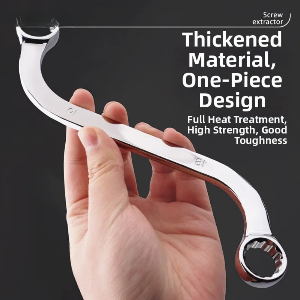 

Chrome Vanadium Steel Tools Box Wrench As Shown S-type Box Wrench 12-angle Contact Points Easy Access Tight Spaces