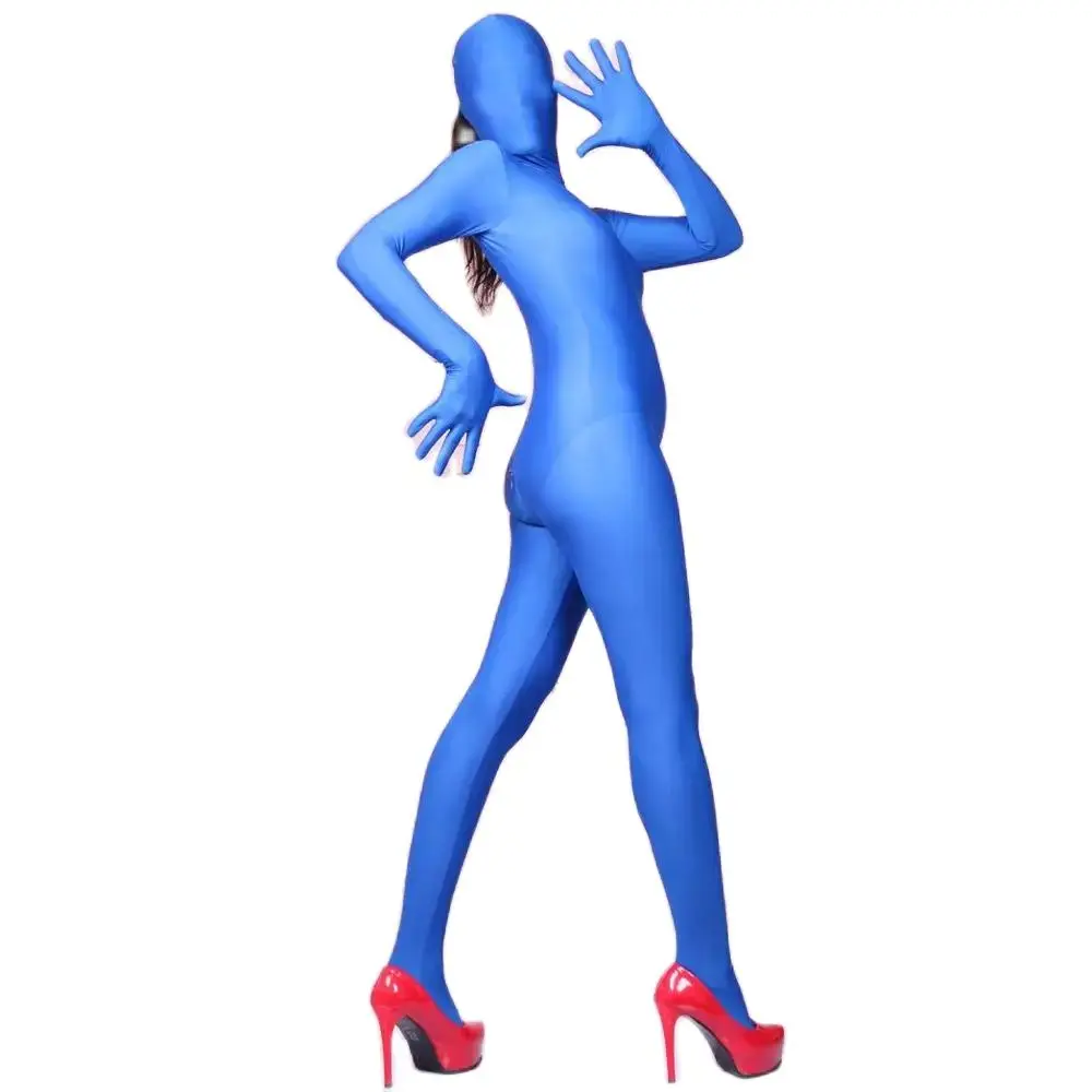 Woman Bodystocking Tights Invisible Zip Open Crotch Cosplay Costume Zentai Stage Costumes Body Shaping Full Wrap Sexy Jumpsuits