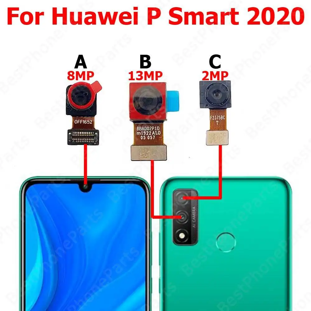 

Камера для Huawei P Smart 2020, задняя часть, передняя часть, передняя часть, задняя камера для селфи, модуль, запасные части для мобильного телефона
