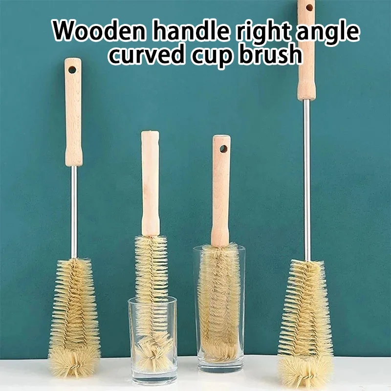 

Long Handle Bottle Brush Cleaner for Kitchen Cleaning Brush Wooden Handle Nylon Bristles Small Brush for Kitchen Cleaning Tools