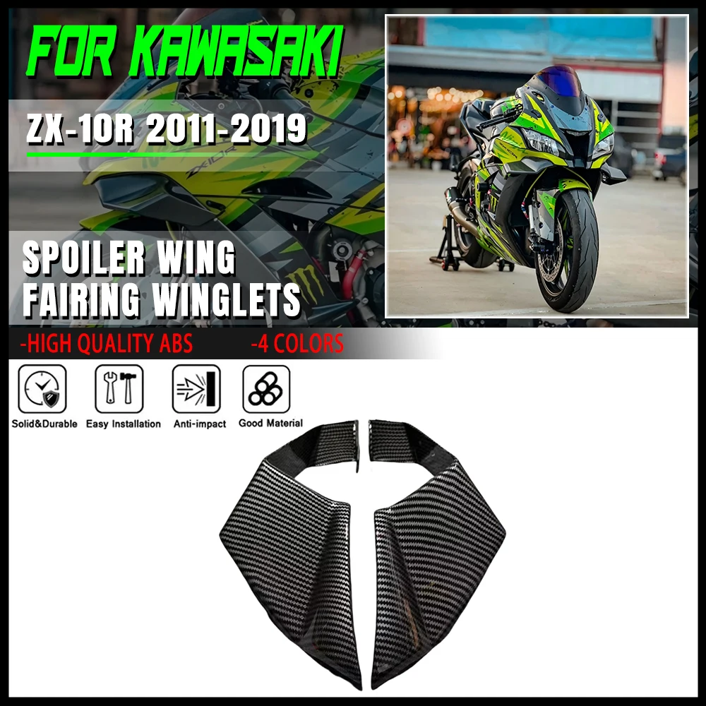 For KAWASAKI ZX10R ZX-10R 2011 2012-2016 2017 2018 2019 Motorcycle Fairing Parts Kit Fixed Winglet Aerodynamic Wings Spoiler
