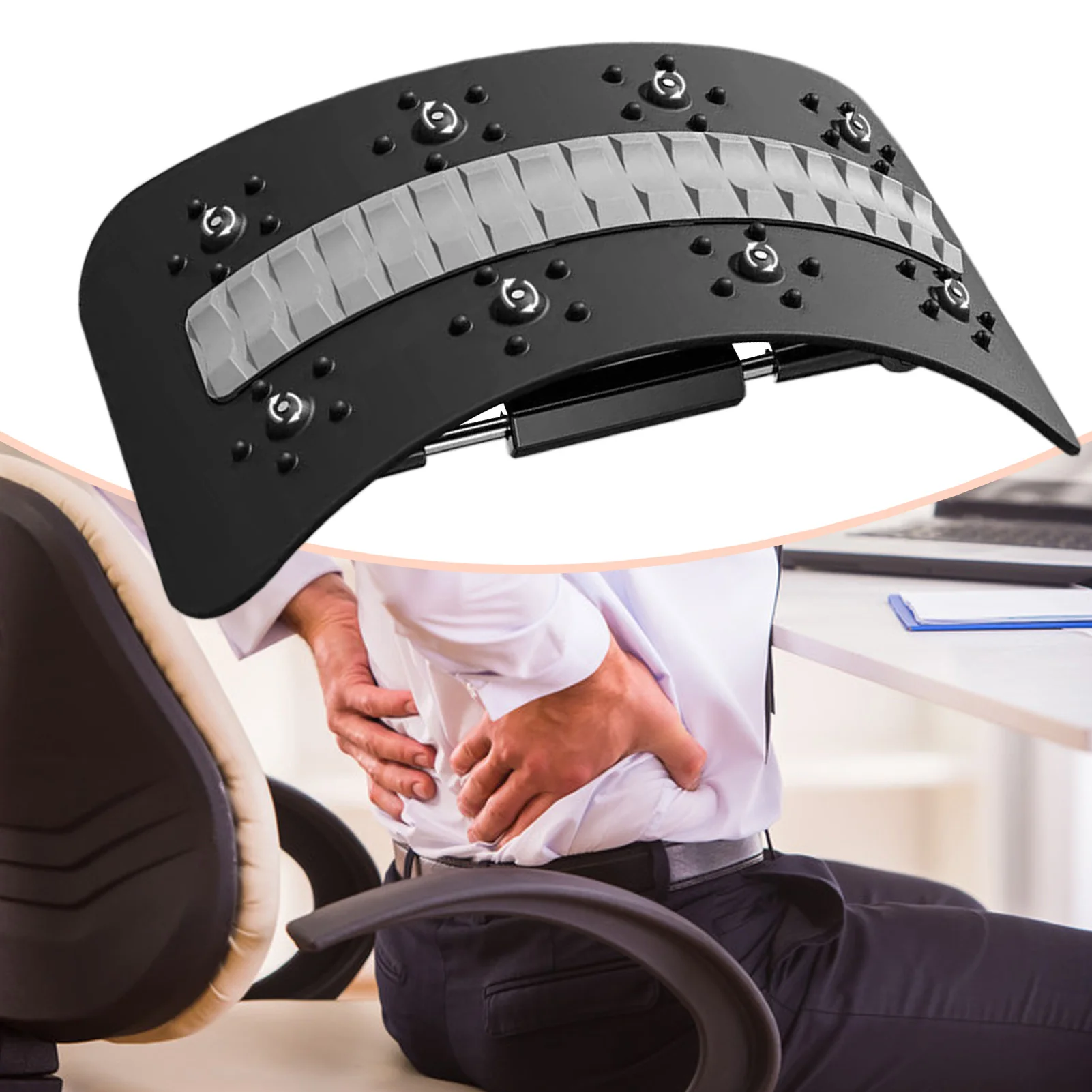 

Back Stretcher Adjustable Height Massager For Waist Neck Fitness Lumbar Cervical Spine Cervical Spine Support Massager Equipment