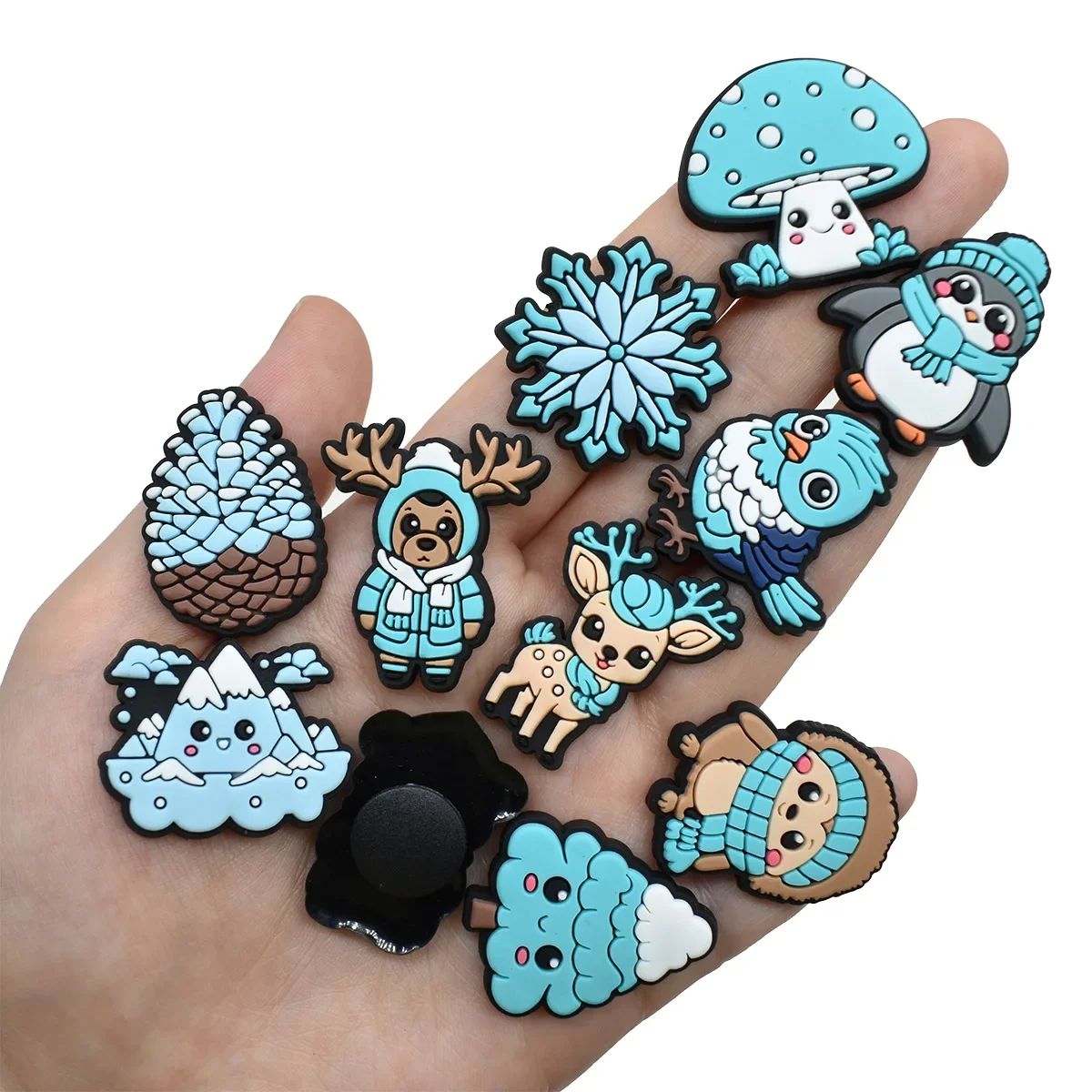 Winter Ice Snow Shoe Charms Decoration for Crocs Pin Accessories Bracelet Wristband Girls Women Party Gifts