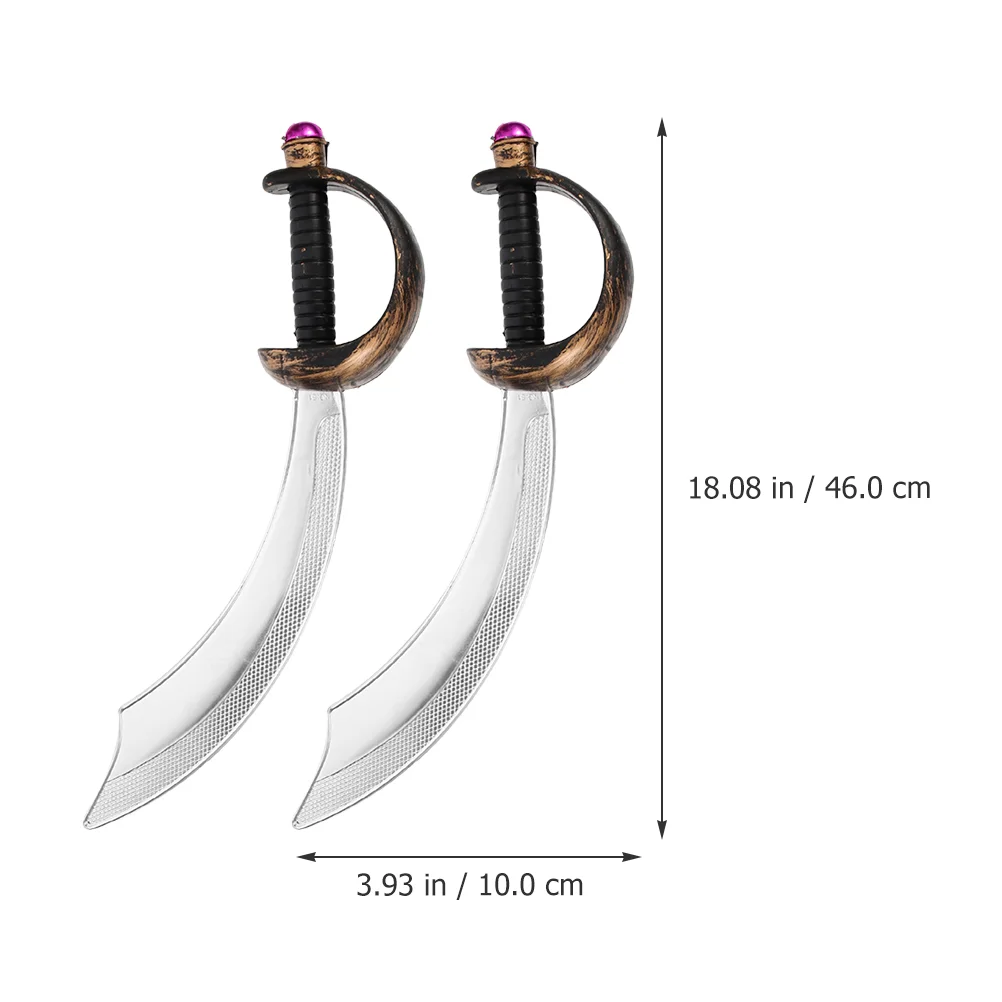 무도회 할로윈 해적 칼 장난감, 파티 댄스 코스튬 소품, 공연 장식, 플라스틱 칼 2 개