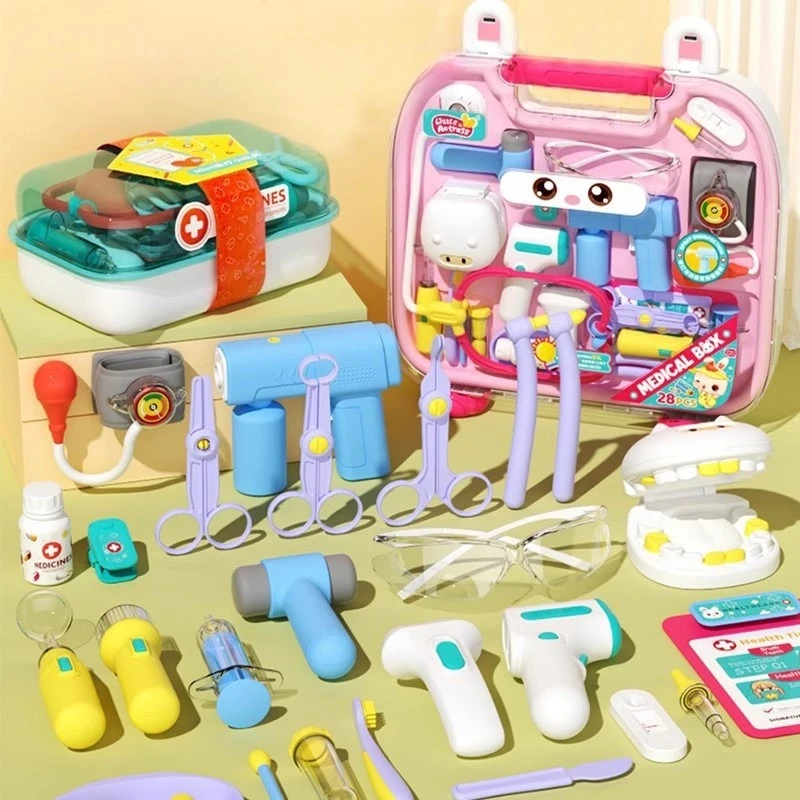 Kids Pediatric Doctor Toy Set  Simulated Stethoscope Girl Boy Baby Playhouse Little Nurse Giving Shots Toys for Children Gifts