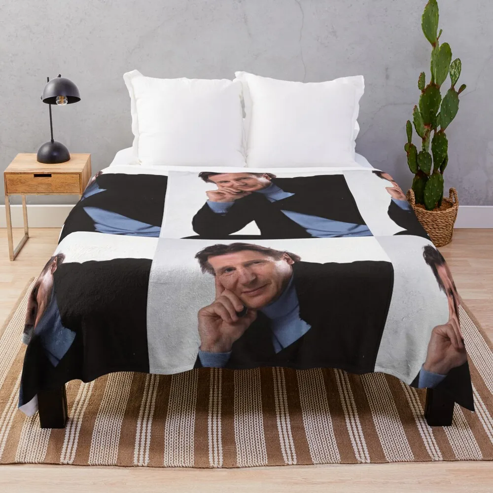 

liam neeson handsome Throw Blanket Retros Stuffeds Blankets