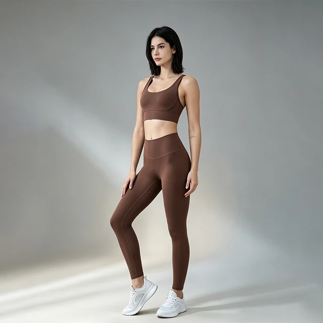 TRY TO BN 2 Piece Yoga Set Women's Tracksuit Sports Bra High Waist Leggings Tummy Control Squat Proof Workout Outfit Gym Clothes