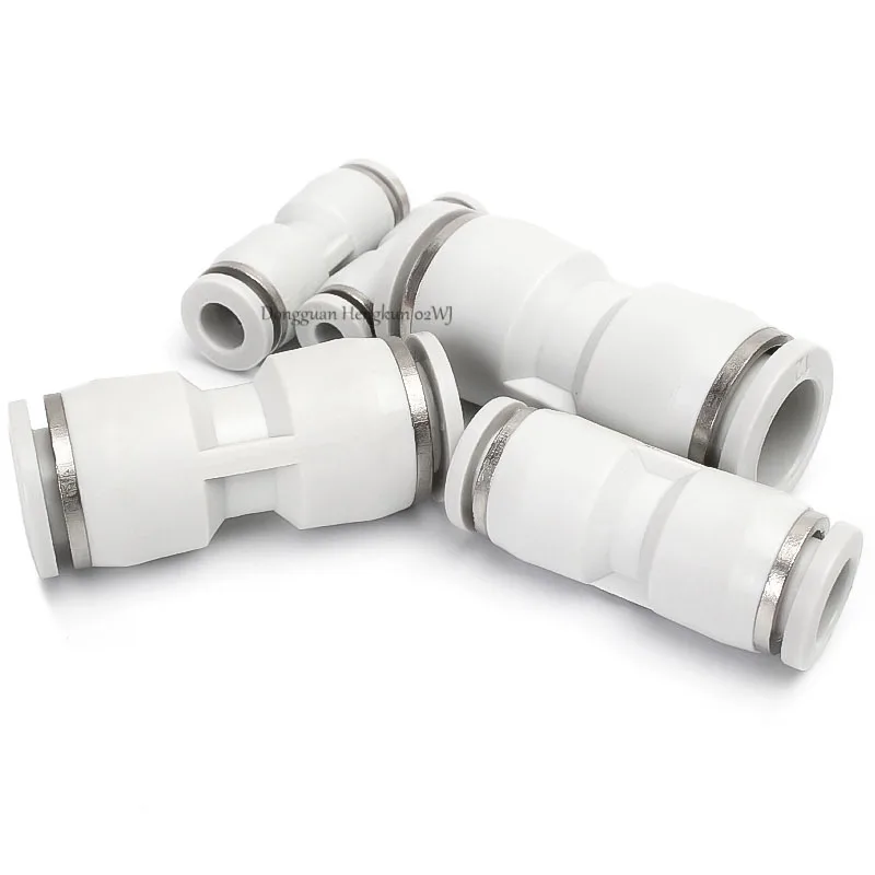 

10 Pcs Quick Connector White PU Straight 6 4 8 10mm PK Multi-Channel PV L-Shaped Variable Diameter Trachea Quick Connector