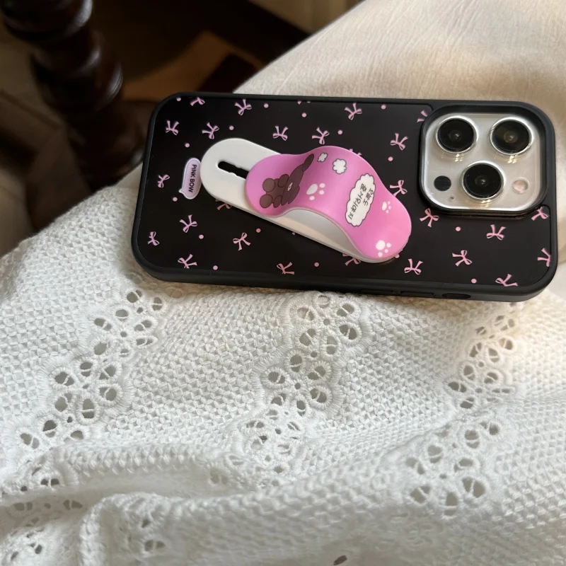 

Korean Cute Cartoon Bear Grip Tok Griptok Phone Holder Stand Support For iPhone 15 Samsung Universal Accessories Holder