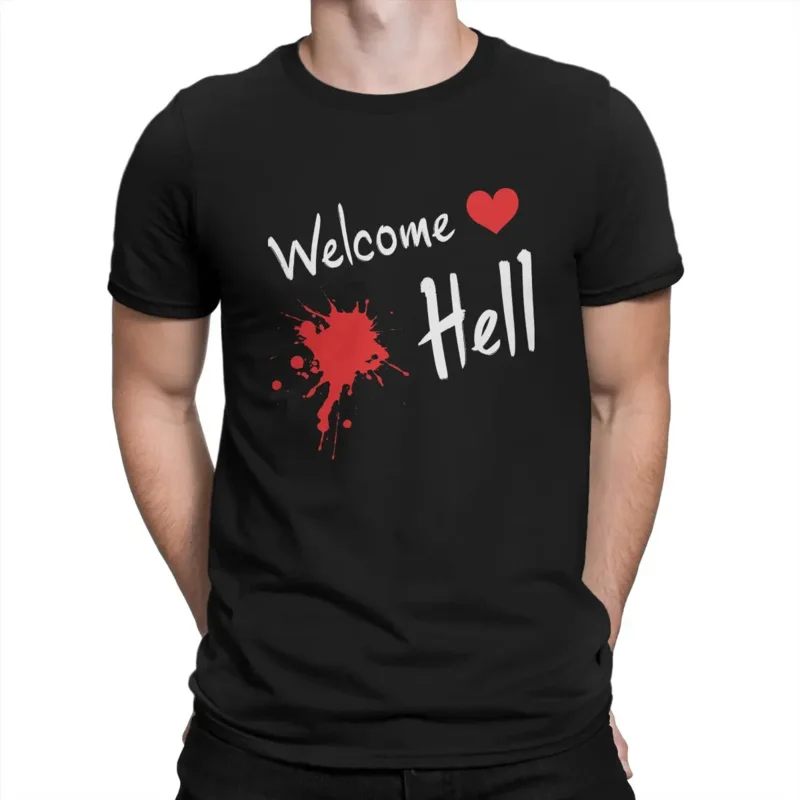 Men's Hell Welcome T-Shirt, The Neck, Short Sleeve Fabric, Top Quality, Idea, Humor Gift