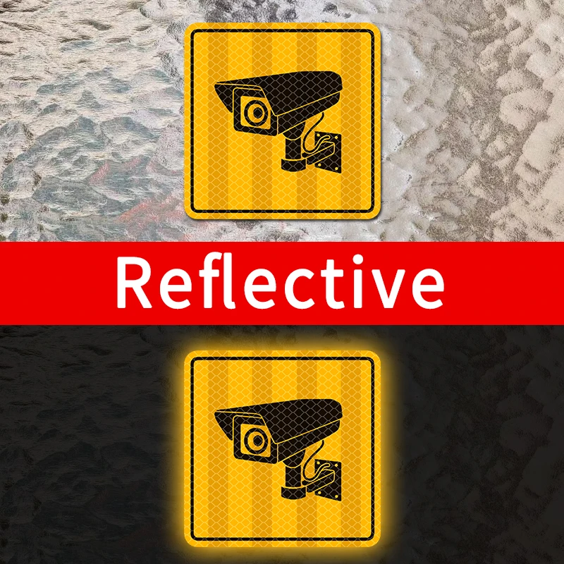 Surveillance Reflective Night Safety Warning Stickers Waterproof for Home Window Glass Door Mailbox Car Window Durable Decals