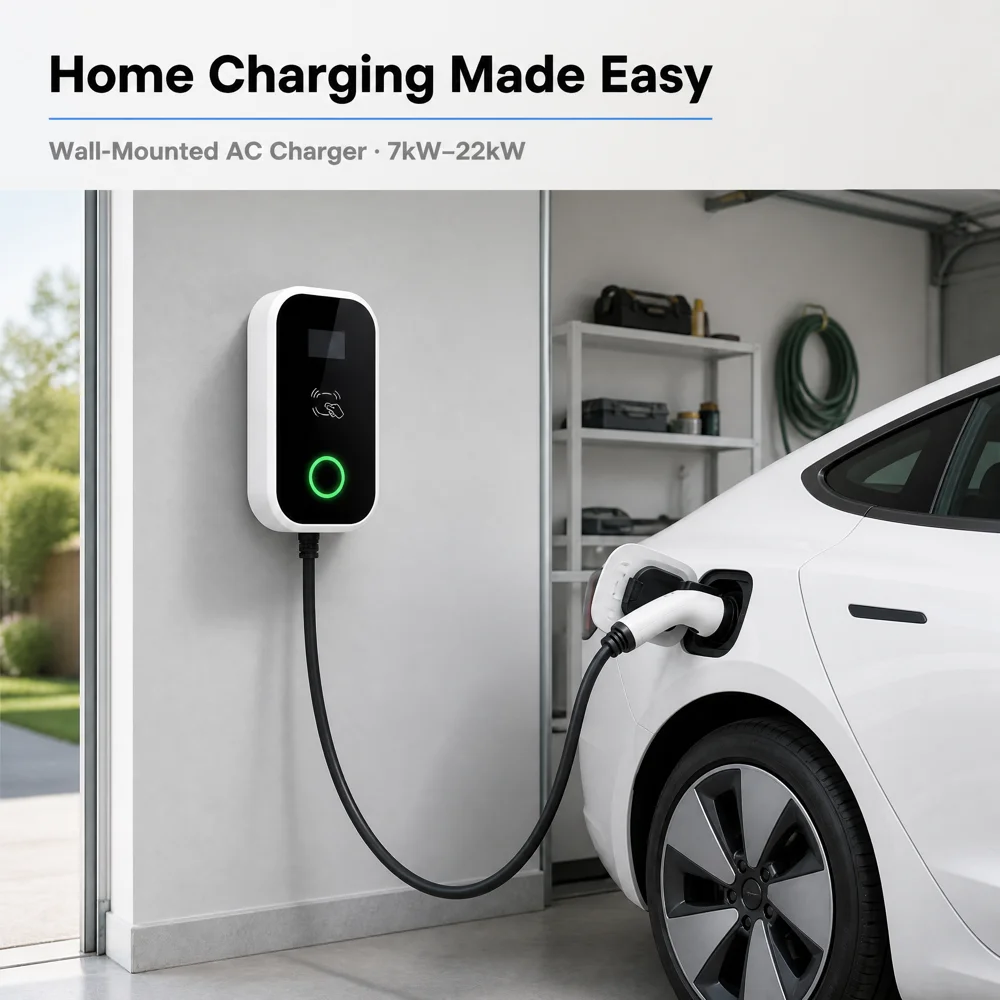 7kW 11kW 22kW Wall Mounted EV Charger Portable New Energy Vehicle Charging Station Portable EV Charger Support Customization