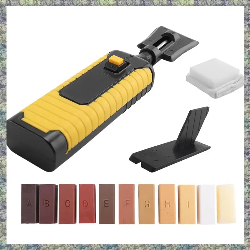 

WON комплект для ремонта ламината, электрический нагрев, деревянный пол, ремонт царапин, как показано на рисунке, пластик + смола, 11 цветов для мебели