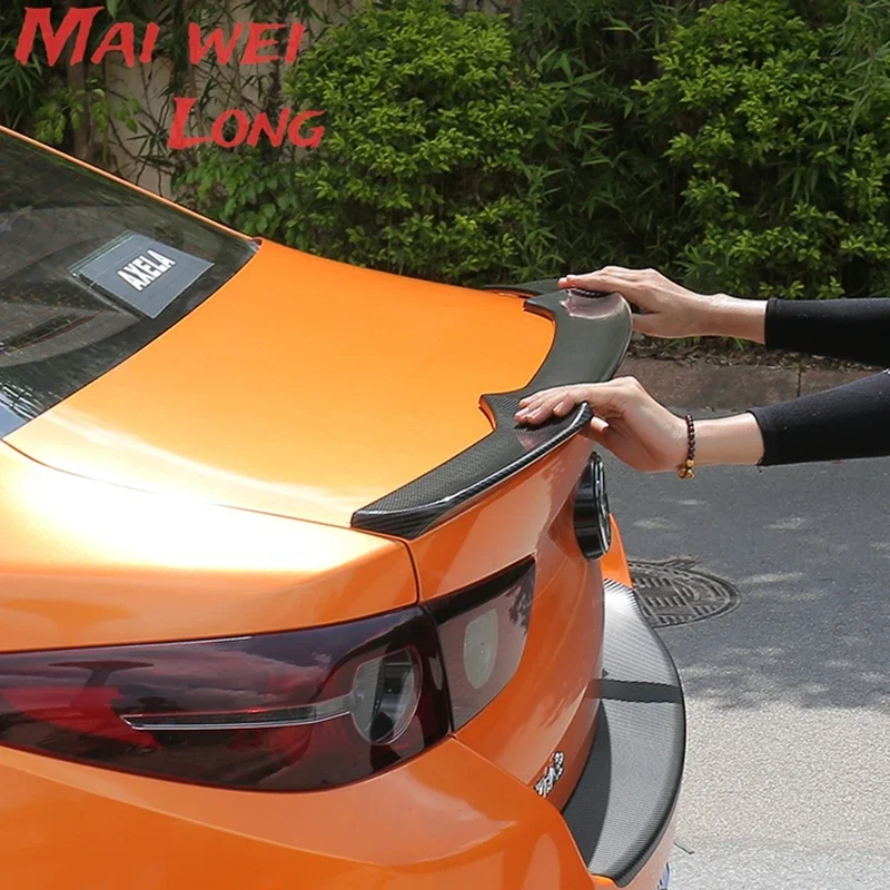 For Mazda 3 Axela Sedan Spoiler 2019--2022 Year ABS Plastic Material Carbon Fiber Look Rear Wing Sport