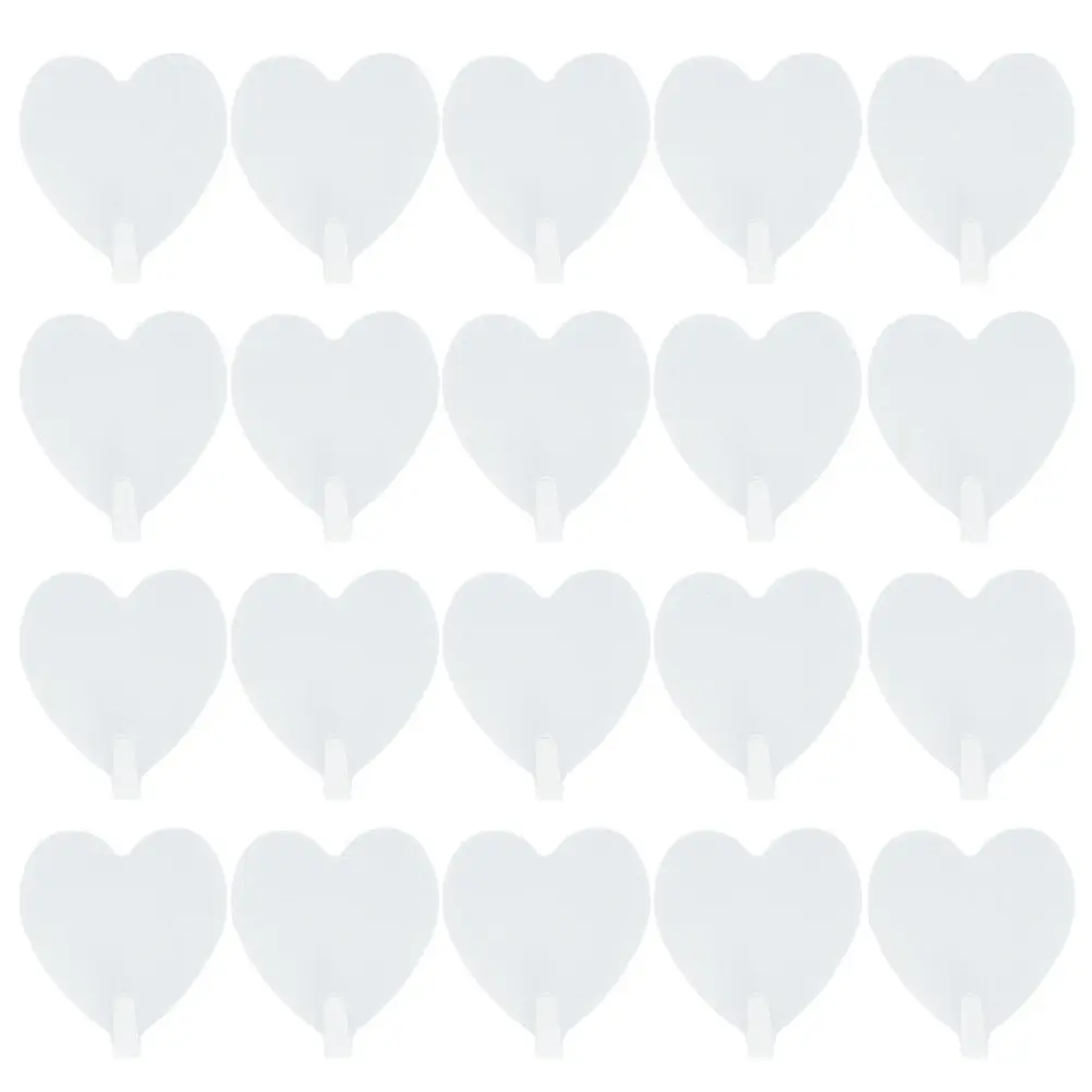 

20 шт. самоклеящихся настенных крючков в форме сердца из нержавеющей стали, не оставляющих следов, для ванной комнаты, дома, декоративные, для одежды