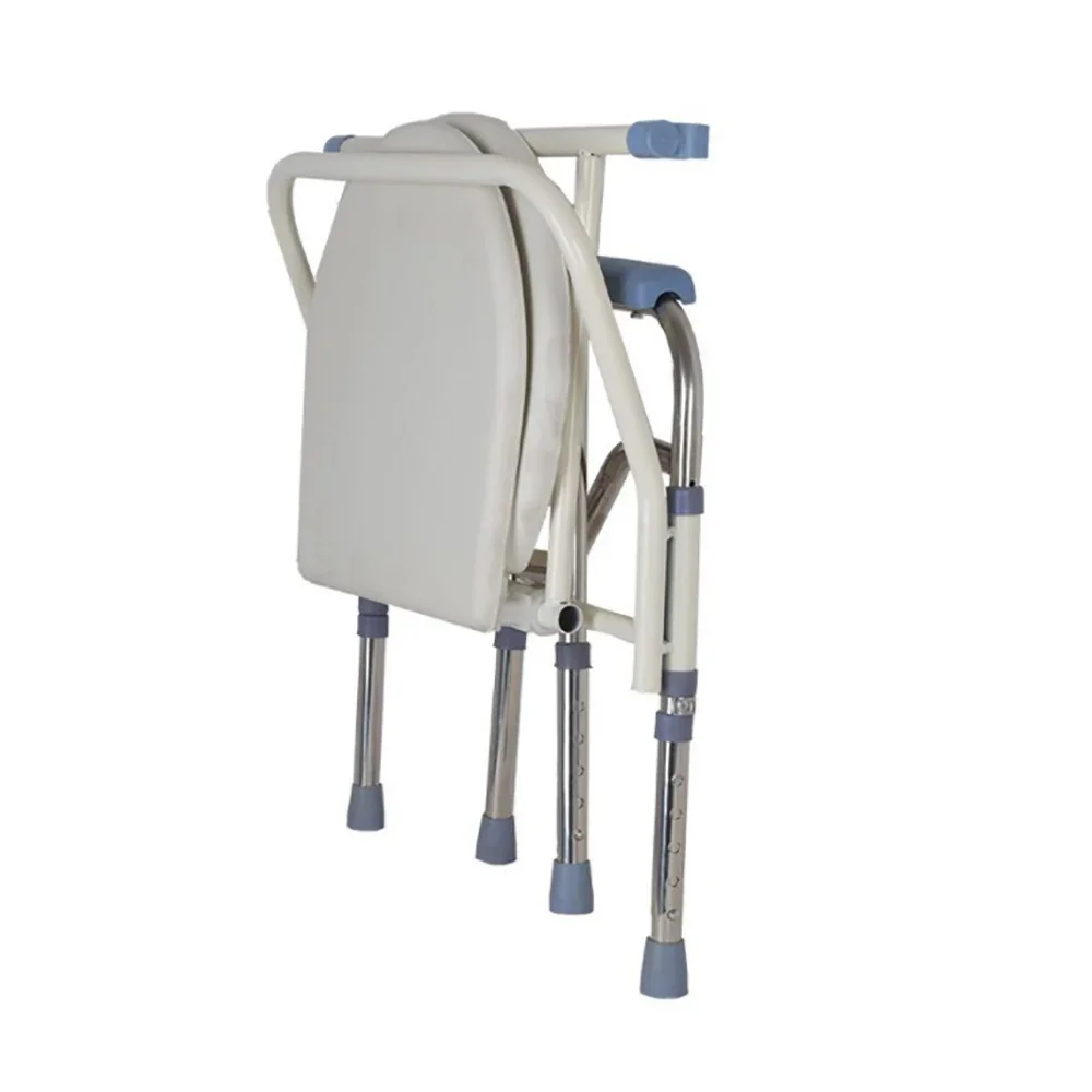 Leichter, faltbarer Toilettenstuhl, perforierte Stühle, Sicherheits-Toilettenstuhl mit verstellbarer Höhe für ältere Menschen – Detail 25