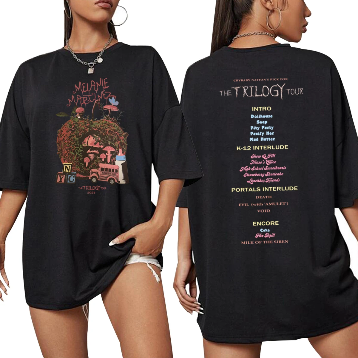 Melanie Martinez The Trilogy Tour 2024 Portals Album Melanie Martinez Cry Baby T-Shirt Unisex Summer Oversized