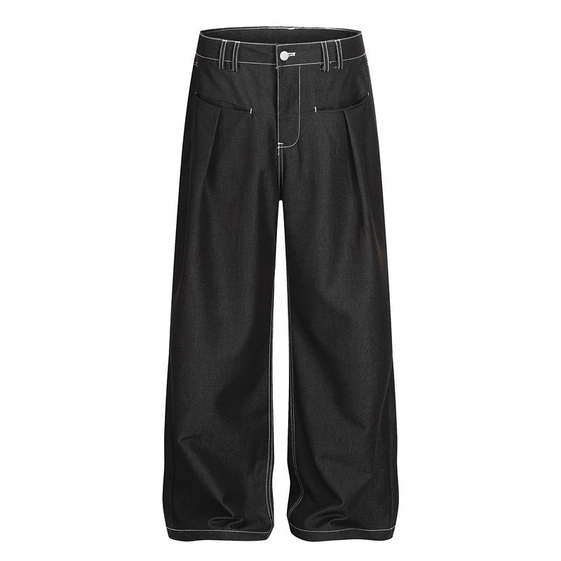 

Мужские свободные брюки GXFortune из искусственной кожи с имитацией коровьей кожи, с низкой посадкой, длинные, молодежные, повседневные, в стиле кэжуал