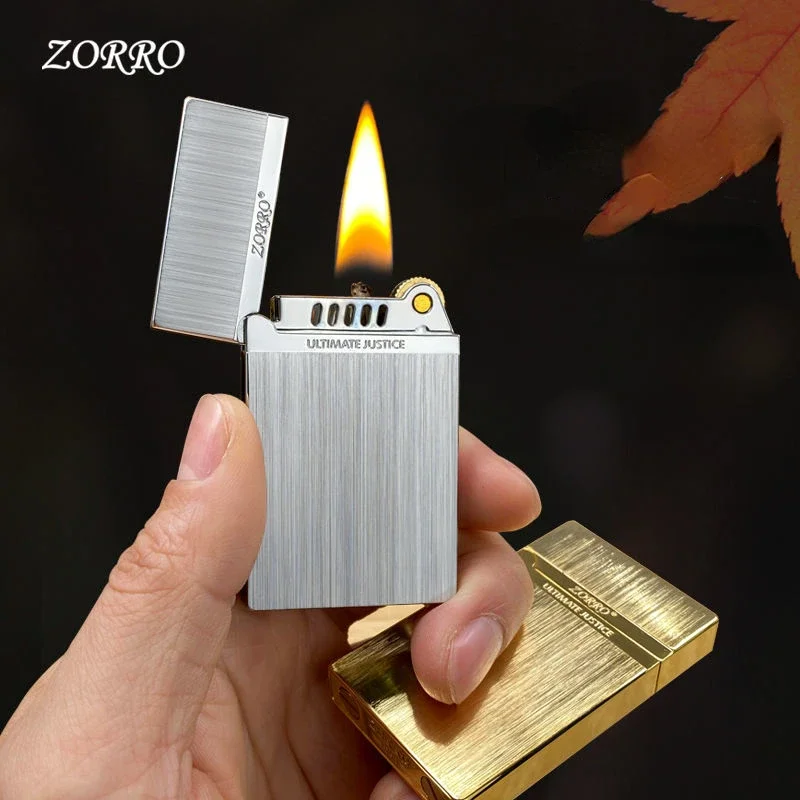 Zorro New Metal Grinding Wheel Kerosene Lighter Sound Creative Personality Retro Smoking Accessories Men\'s Gadgets