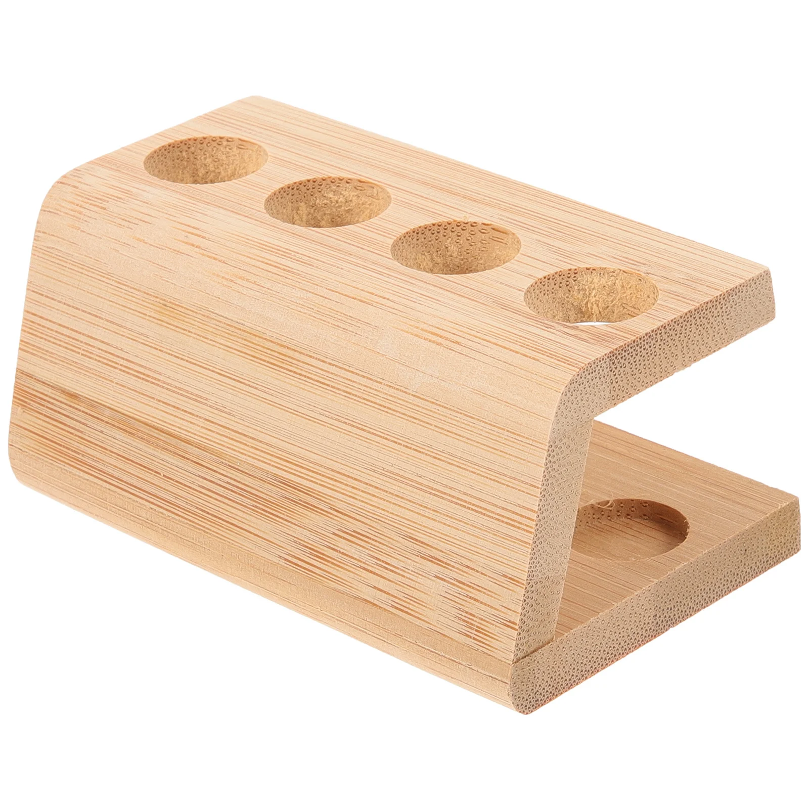 Bamboo Toothbrush Holder 4-Grid Countertop Organizer Storage Rack For Bathroom Desk Brushes Pens Pencils