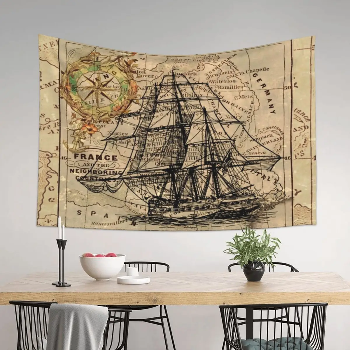 

Vintage Nautical Map Tapestry Japanese Room Decor Home Decor Aesthetic Wall Hangings Decoration Decoration For Bedroom Tapestry