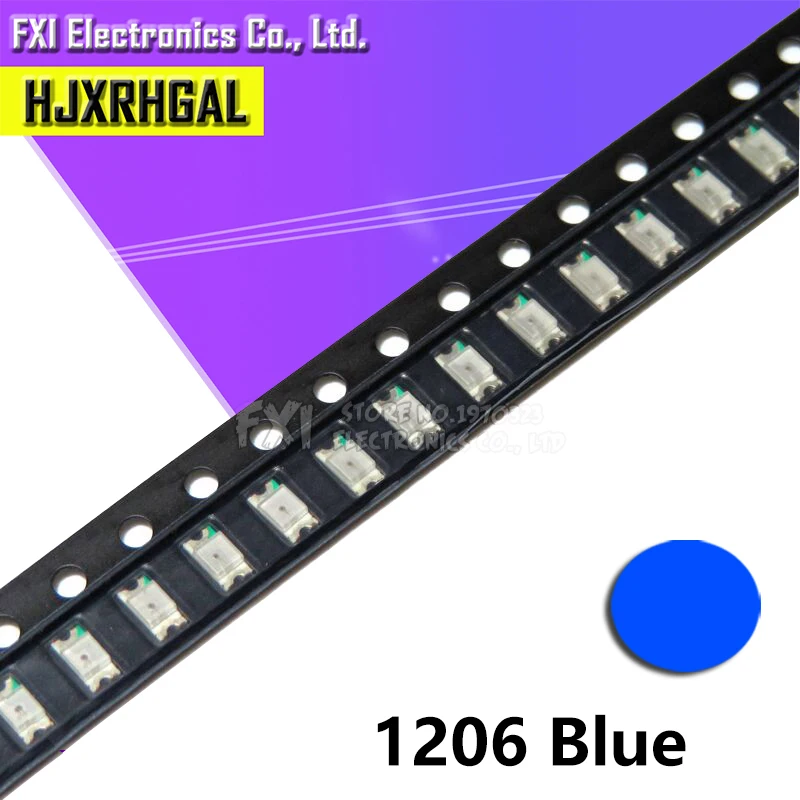 100 Stück blaue 1206 SMD LED-Dioden Licht Heißer Verkauf