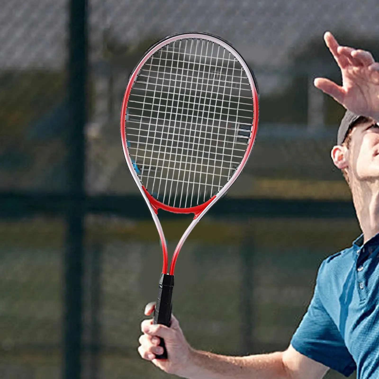 Racchetta da tennis Racchetta da tennis portatile antiurto in lega di alluminio per allenamento da spiaggia Gioco all'aperto Strumento per attrezzature per allenamento per principianti