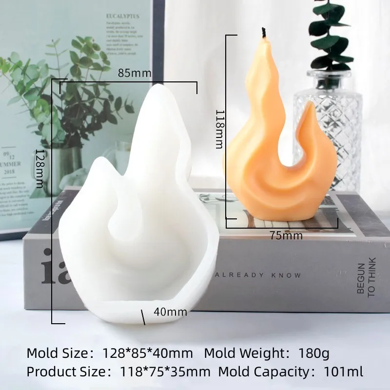 3D Coral Flame Incense Candle Craft Silicone Mold DIY Scented Candle Soap Gifts Wax Mould Home Decoration Ornament Making Tools