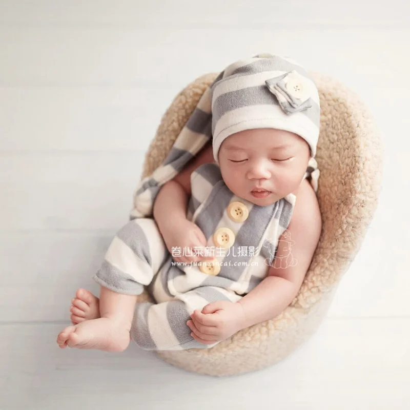 

Newborn Photography Clothing Mens Treasure Stripe Set Full Moon Hundred Day Baby Studio Clothing Mens Treasure Clothing 신생아촬영