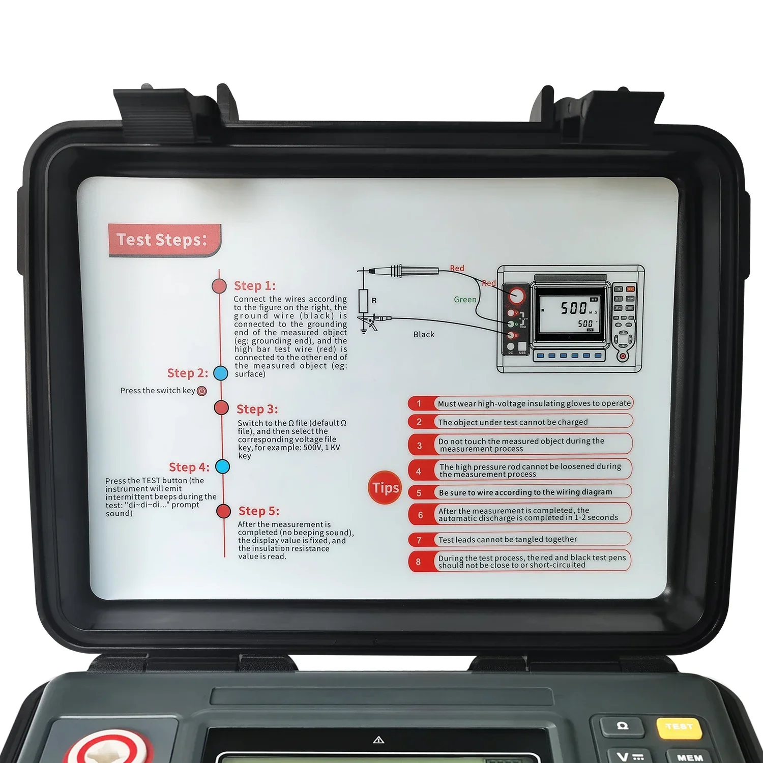 VLUUKE 10kV digitale isolatieweerstandstester Megohmmeter Hoogspanningsisolatieweerstandsmeter