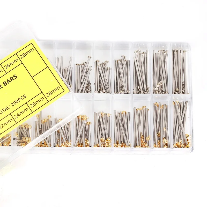 Professional Bracelet Connector Pins with Spring Bars for Watch Repair 1.3mm Watch Band Rivet Pin & Screw Link Set