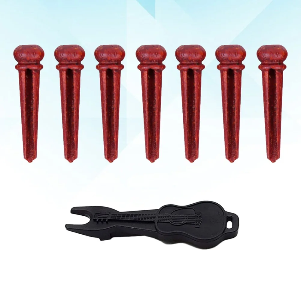

7 Pcs Guitar String Pegs Acoustic Bridge Vintage Style High Strength Wear Resistant Shell Sound Quality