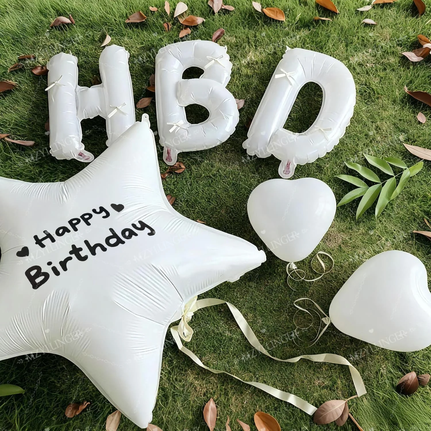 HBD „Briefballon aus Aluminiumfolie mit sternförmigem Ballon und herzförmigem Ballon, Geburtstagsfeier-Dekoration, Foto-Requisiten