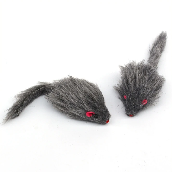 1Pcs False Mouse Cat Pet Toys 18 cm Cat Long-haired Tail Mice Mouse Toys Soft Rabbit Fur Furry Plush Cat Toy For Pet Cats Dogs