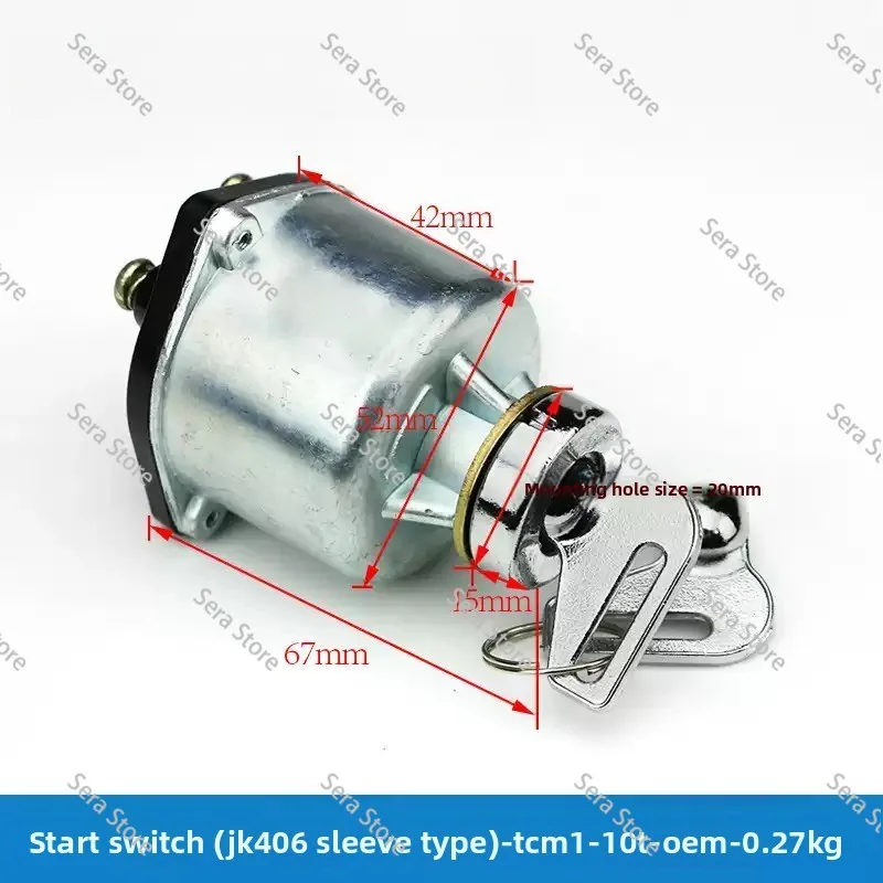 Start Switch (JK406 Sleeve Type) * Forklift Start Ignition Lock Steering Headlight Switch Key Accessories