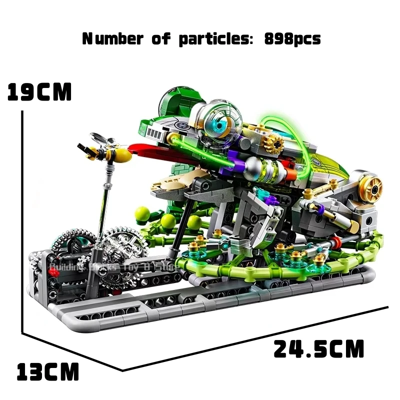 898PCS Creativo Tecnico Meccanico Rana Building Blocks Mattoni STEM Modello Animale con Ingranaggi Mobili Giocattoli Set Kit per Regali per Bambini