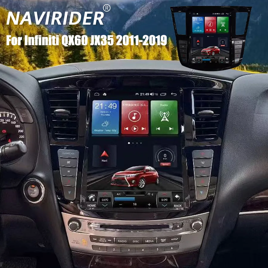 256GB Android 15 Touch Screen Radio For Infiniti QX60 JX35 2011-2019 Car Navi Multimedia Player Wireless Carplay Tape Recorder