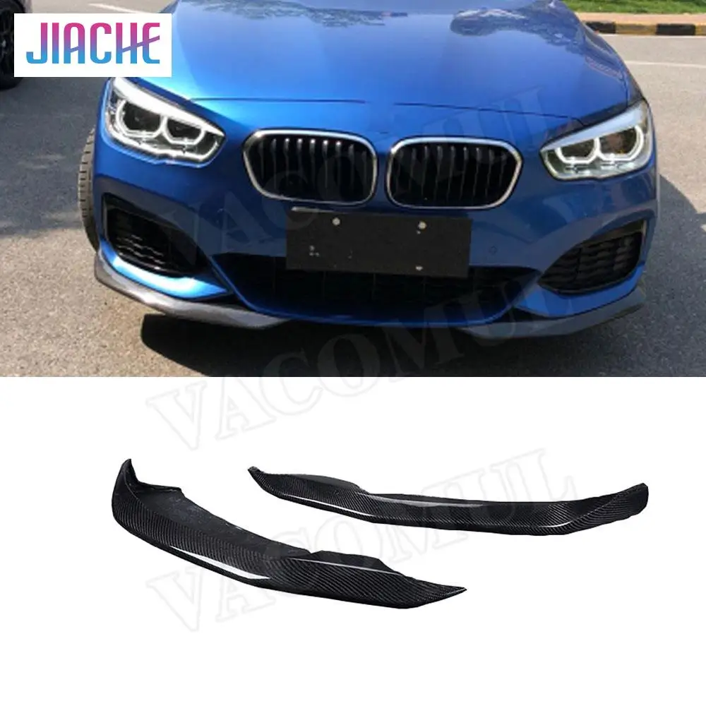 Carbon Fiber Front Lip Splitters Canards Flaps for BMW 1 Series F20 M Sport M135i M140i Hatchback 2016 - 2018 Head Winglet