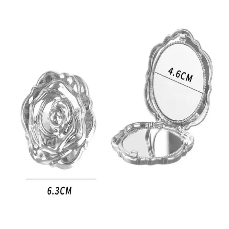 1 STKS Draagbare Mini Spiegel Retro Rose Bloem Kleine Zak Make-upspiegel Dubbelzijdig Handspiegels Compact Cosmetische Schoonheid Tool