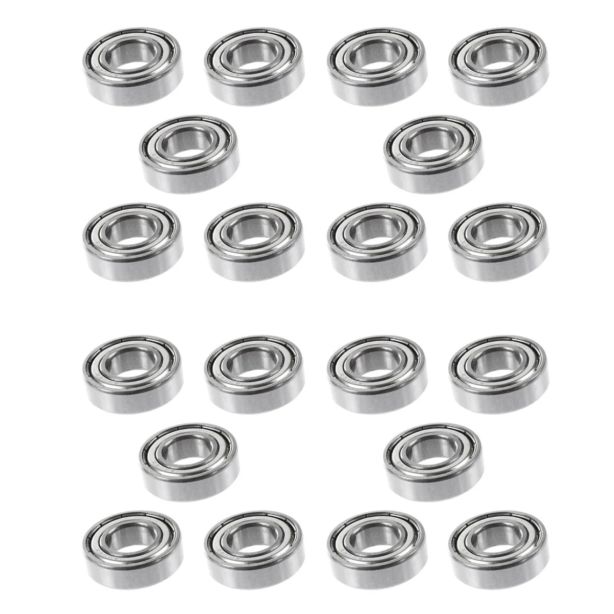 AB45 6002Z 15 x 32 x 9 mm Rodamientos de bolas de metal blindados 20 piezas, plata
