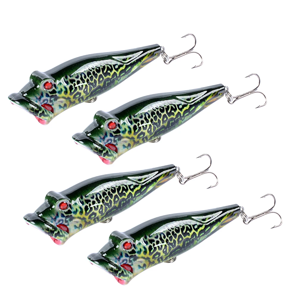 

4PCS Artificial Fishing Lures 8cm Floating Topwater Baits Painted Bait Bright Colors Realistic Environmental Material Quality