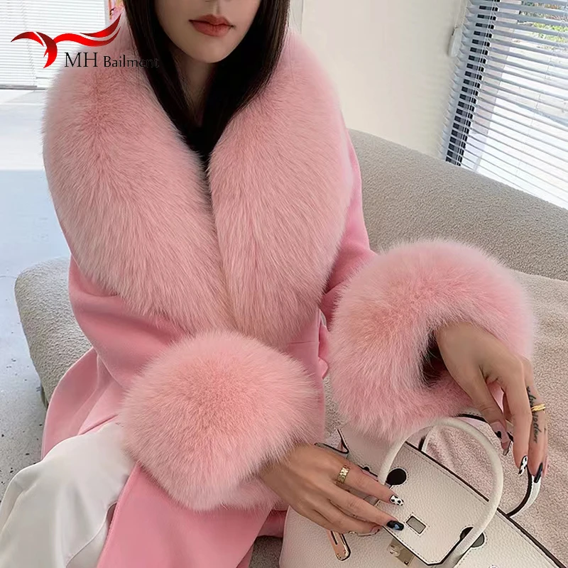 Real Fox Fur Collar Scarf Cuff Set Winter Warm Fashion Luxury Men Coat Jacket Fur Collar Natural Neck Scarves Shawls For Ladies