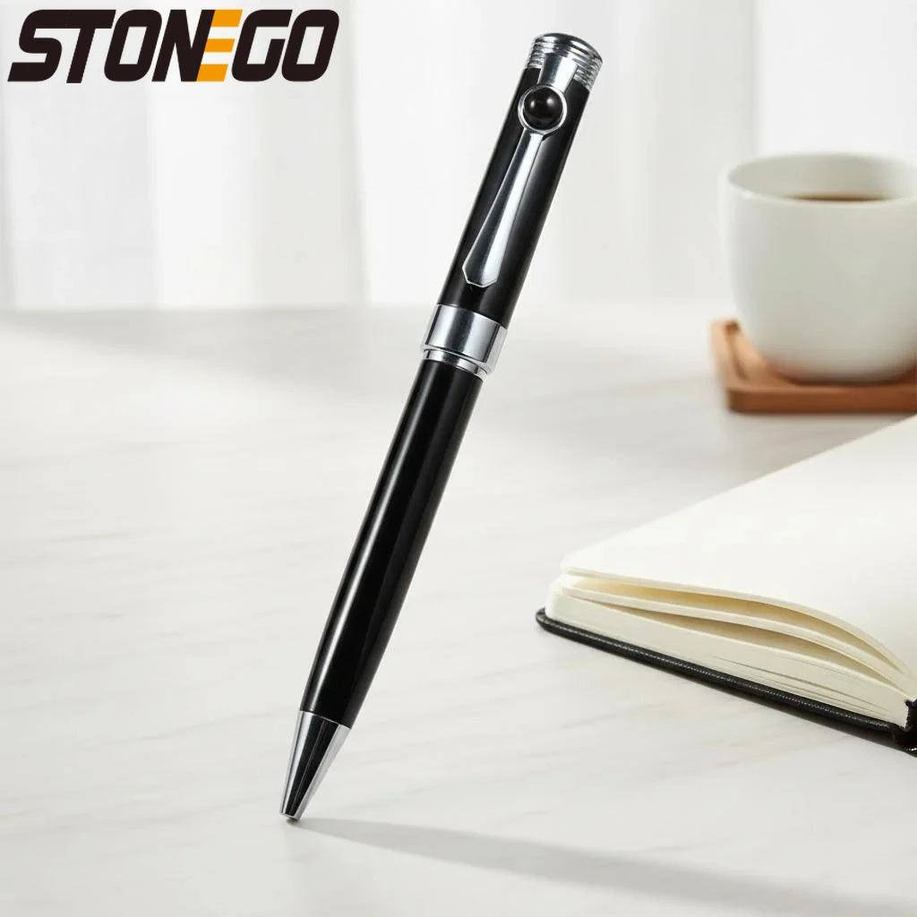 

Refillable Black Medium Nib Ballpoint Pen Smooth Writing 1.0mm Point Luxury Roller Ball Pen for Office School Supplies
