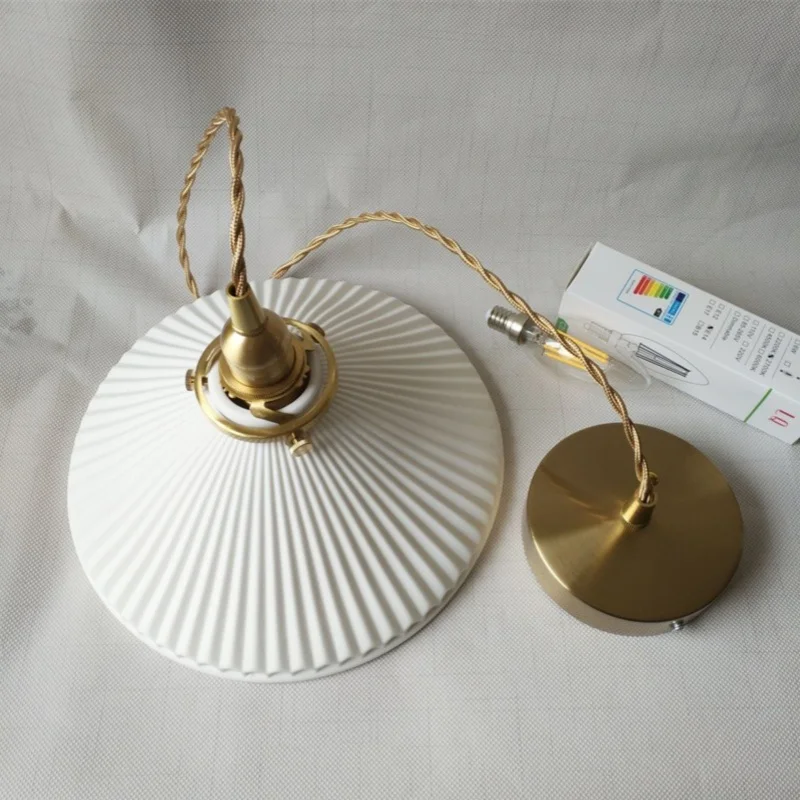 Lampy ścienne LED w stylu nordyckim, nowoczesne, miedziane ramię, biała ceramika, regulowane, do kuchni, salonu, lampara pared