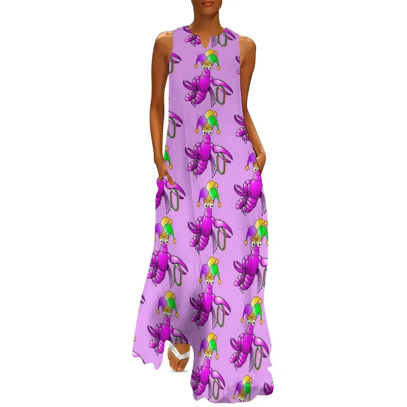 

Mardi Gras Crawfish Long Dress women dress luxury evening dresses for women 2025 clothes for woman Dress